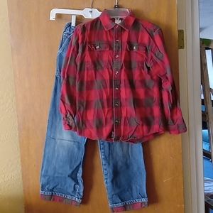 Gymboree flannel and jeans set